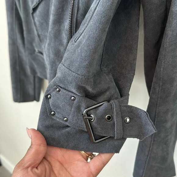 BLANK NYC Elliot Faux Suede Moto Jacket Size XS Petite - Picture 6 of 11